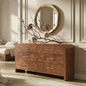 Curved 6-Drawer Dresser Dark Burl