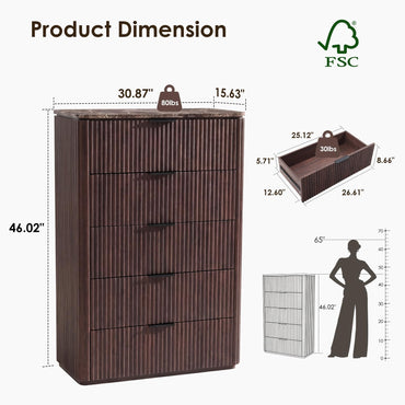 Ripple 5-Drawer Dresser