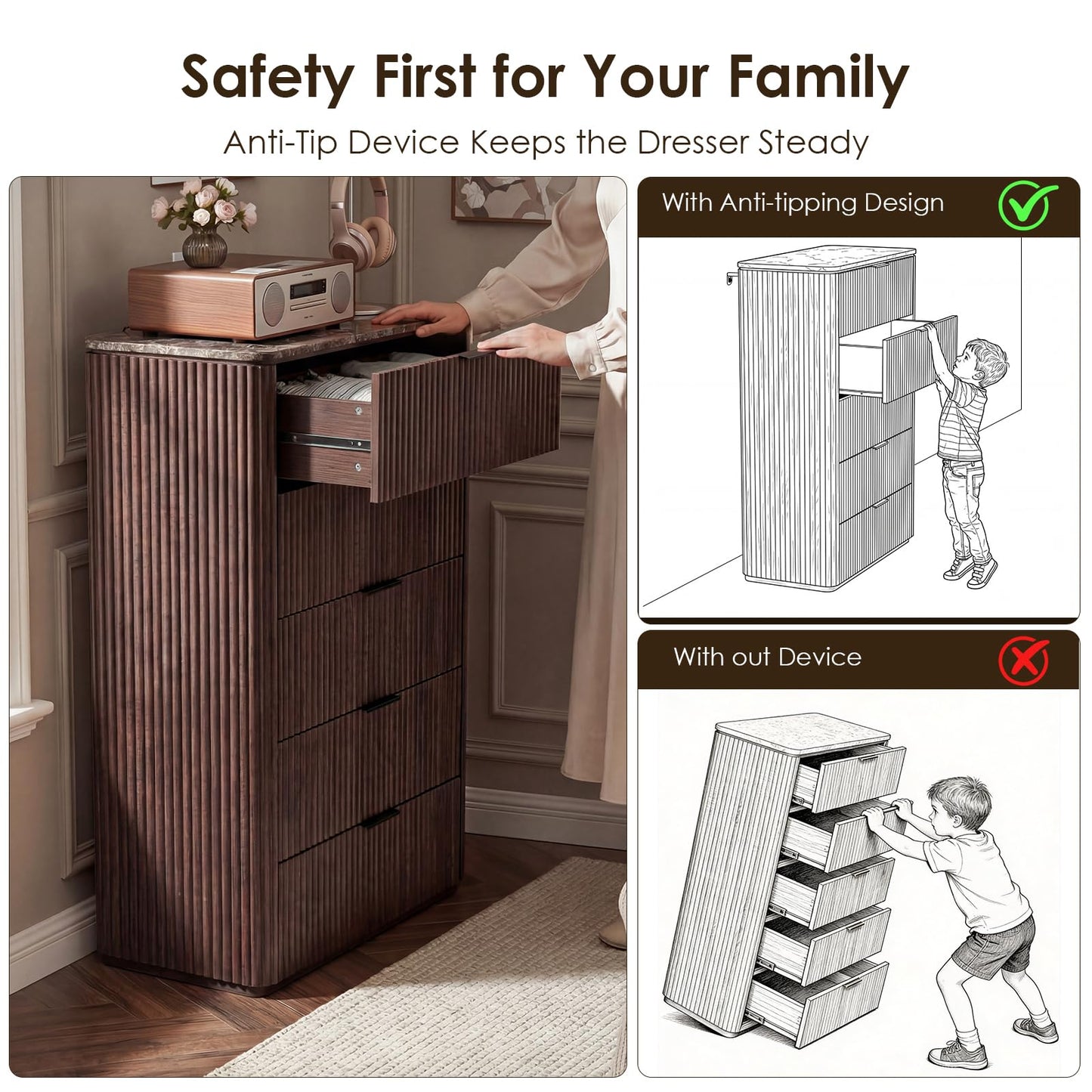 Ripple 5-Drawer Dresser