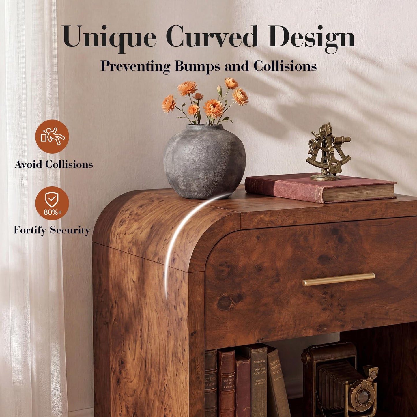 Curved TVstand + 1 Drawer Set