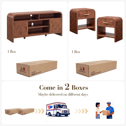 Curved TVstand + 1 Drawer Set