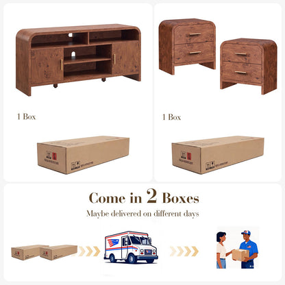 Curved TVstand + 2 Drawer Set