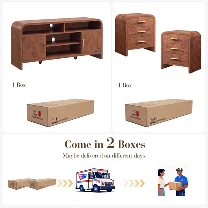 Curved TVstand + 3 Drawer Set