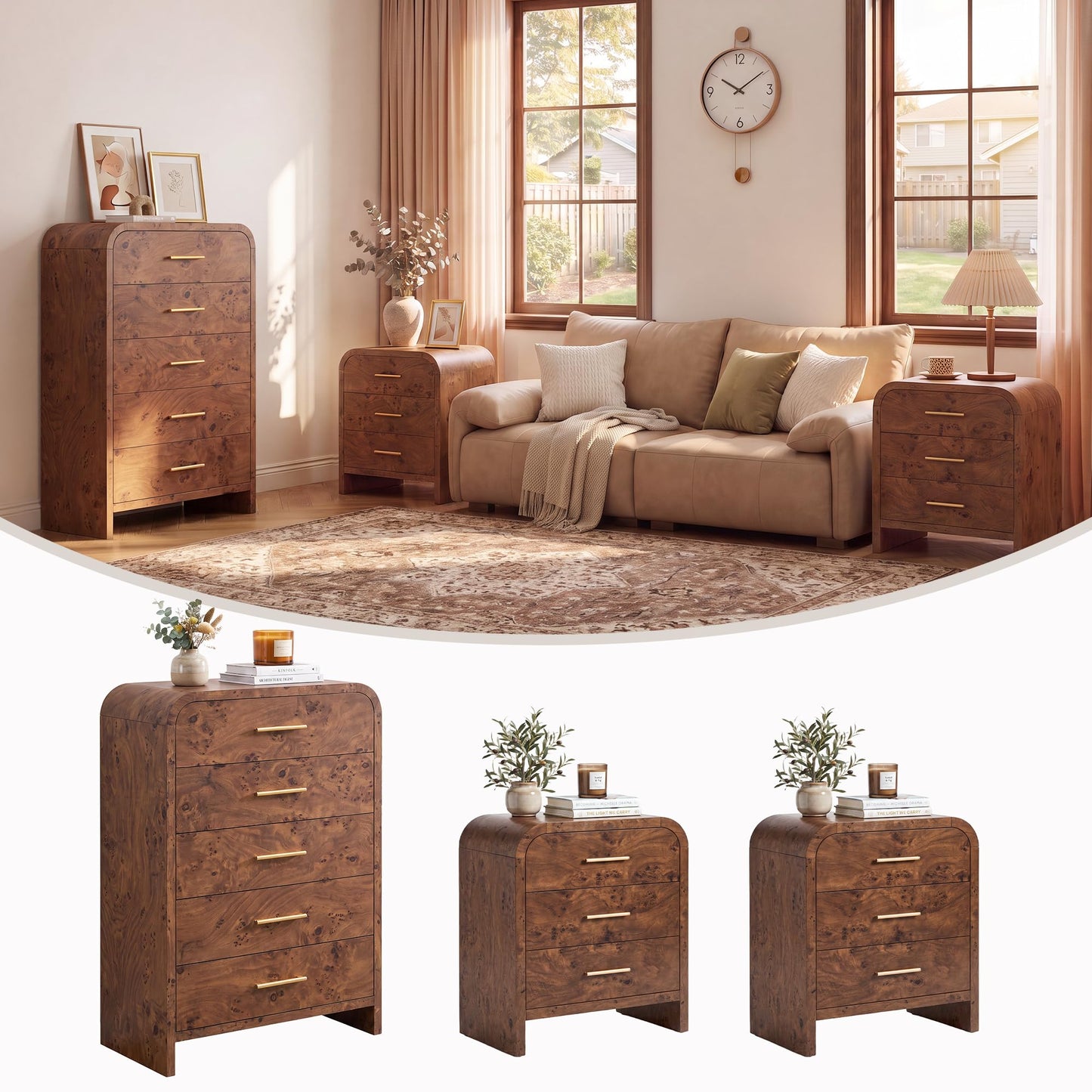 Curved 8 + 3 Drawer Set