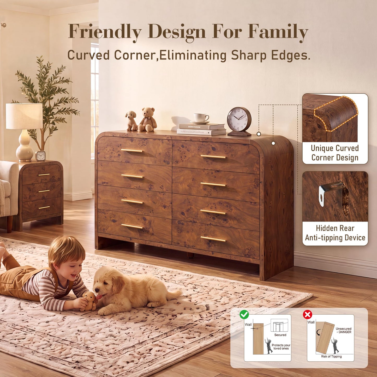 Curved 8 + 3 Drawer Set
