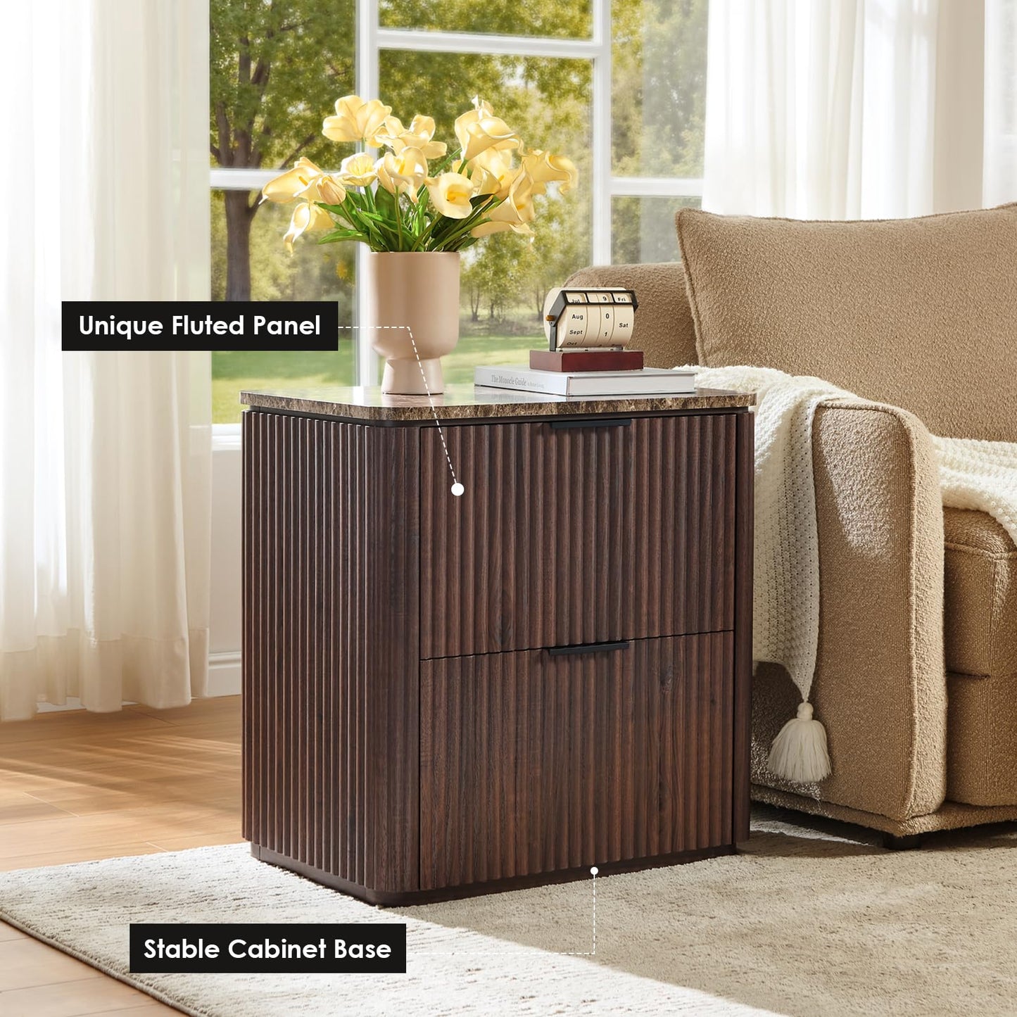 Ripple 2-Drawer Nightstand