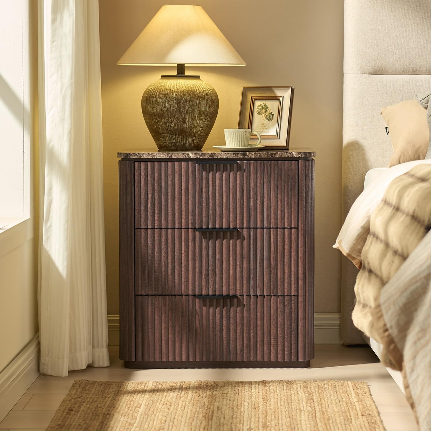 Ripple 3-Drawer Nightstand