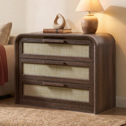 Woven 3-Drawers Nightstand-C