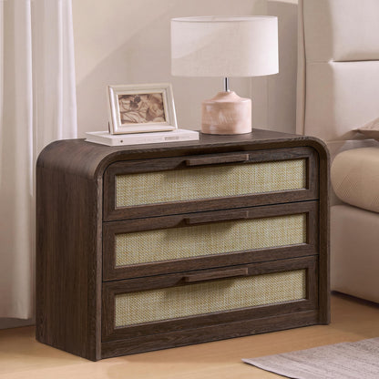 Woven 3-Drawers Nightstand-C