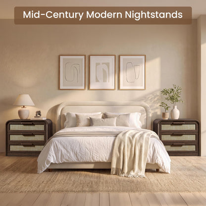 Woven 3-Drawers Nightstand-C