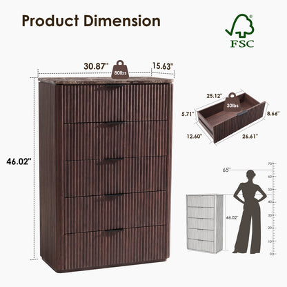 Ripple 5-Drawer Dresser