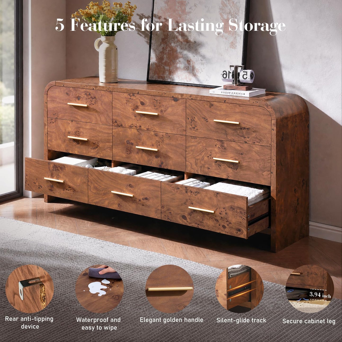 Curved 9 + 3 Drawer Set