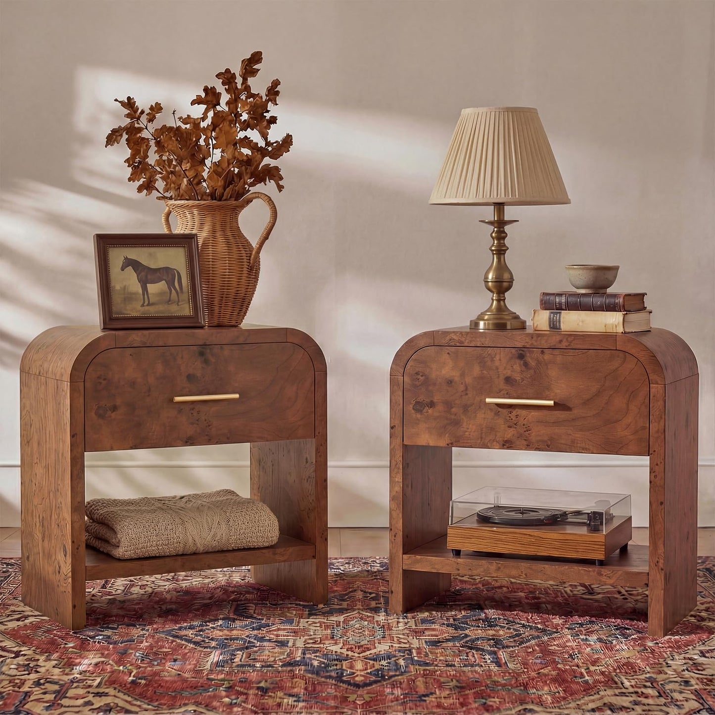 Curved 1-Drawer Nightstand