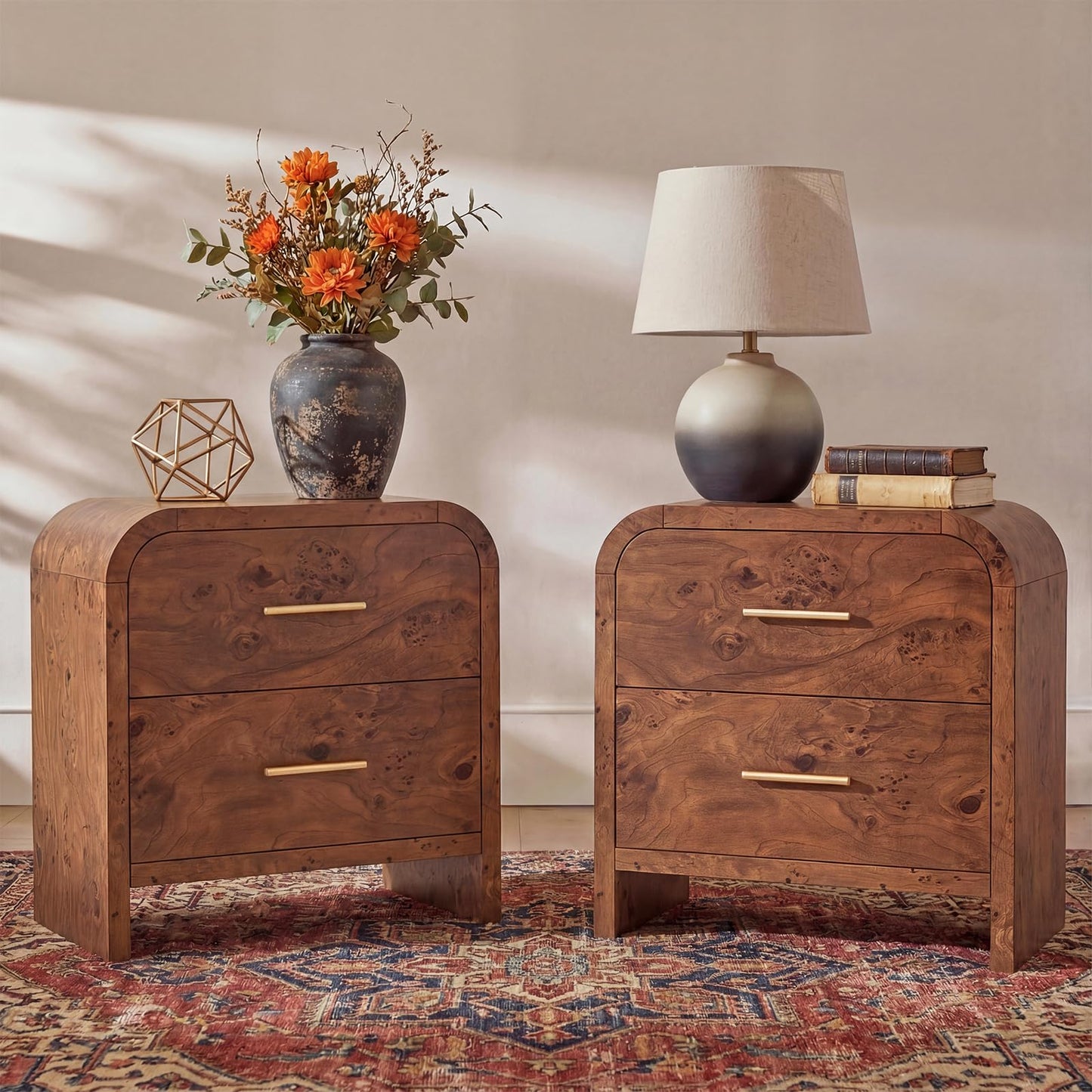 Curved 2-Drawer Nightstand