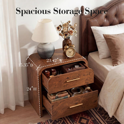 Curved 2-Drawer Nightstand