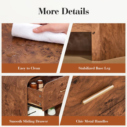 Curved 2-Drawer Nightstand