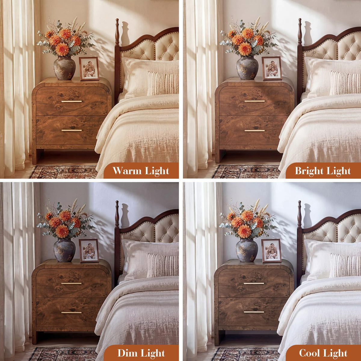 Curved 2-Drawer Nightstand