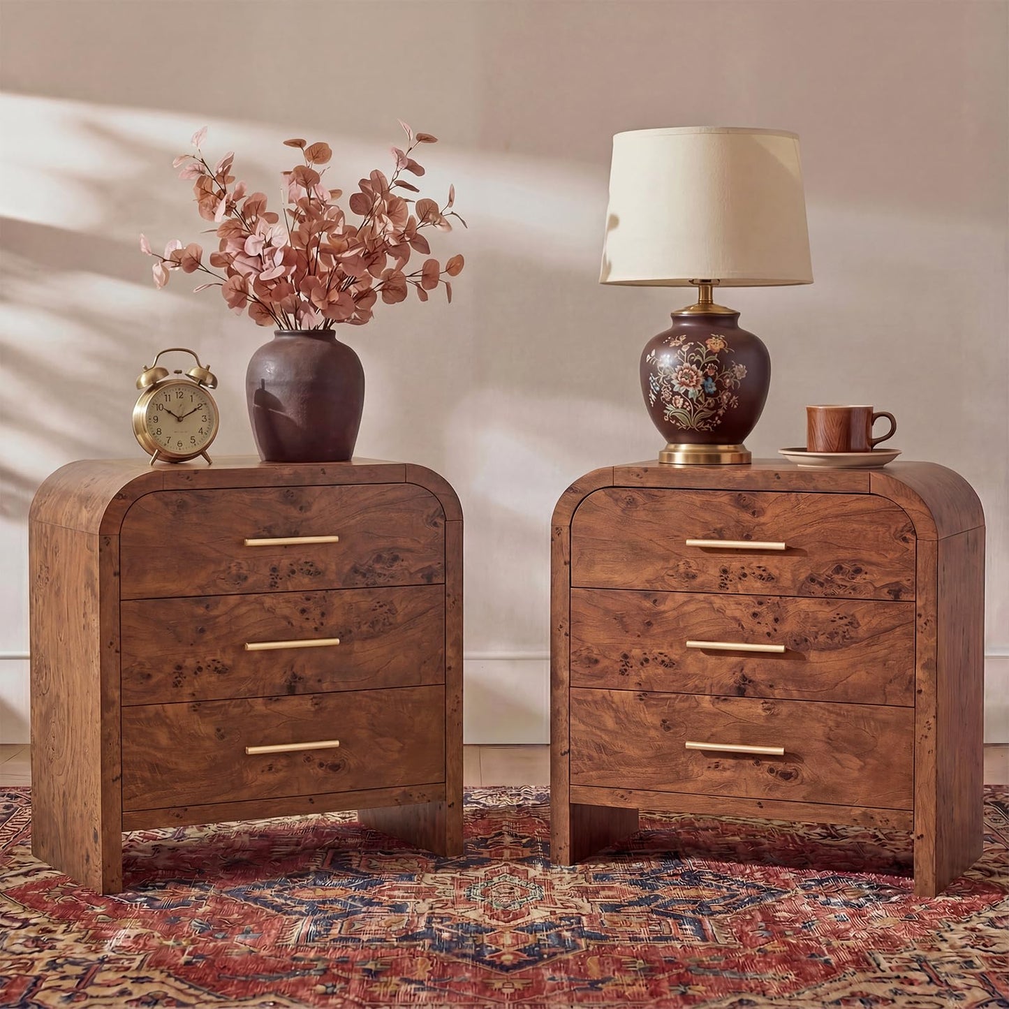 Curved 3-Drawer Nightstand