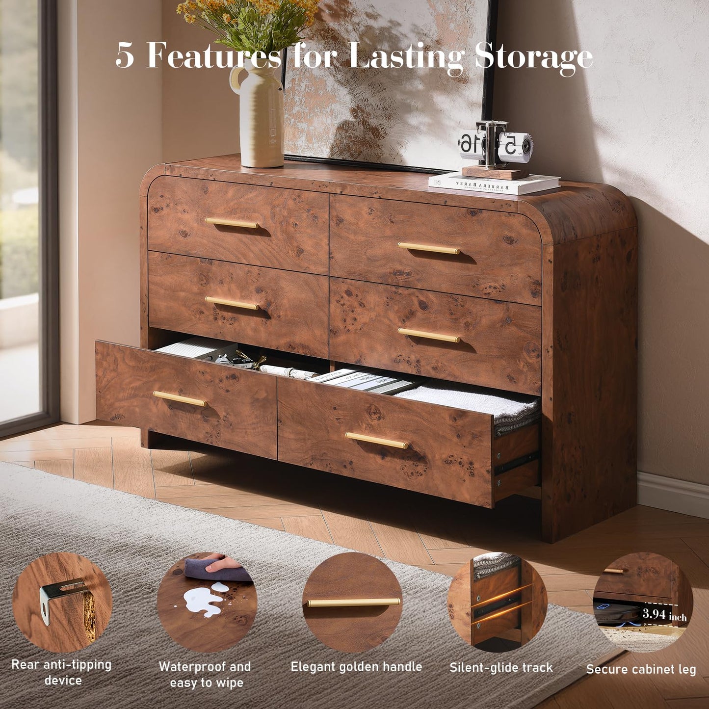 Curved 6 + 2 Drawer Set