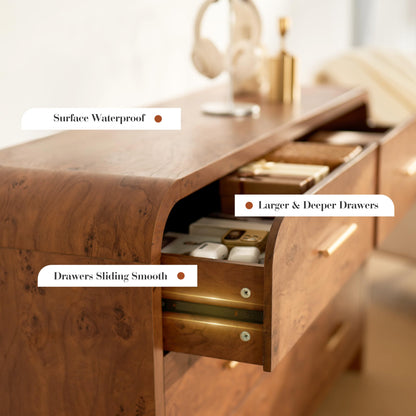 Curved 6-Drawer Dresser