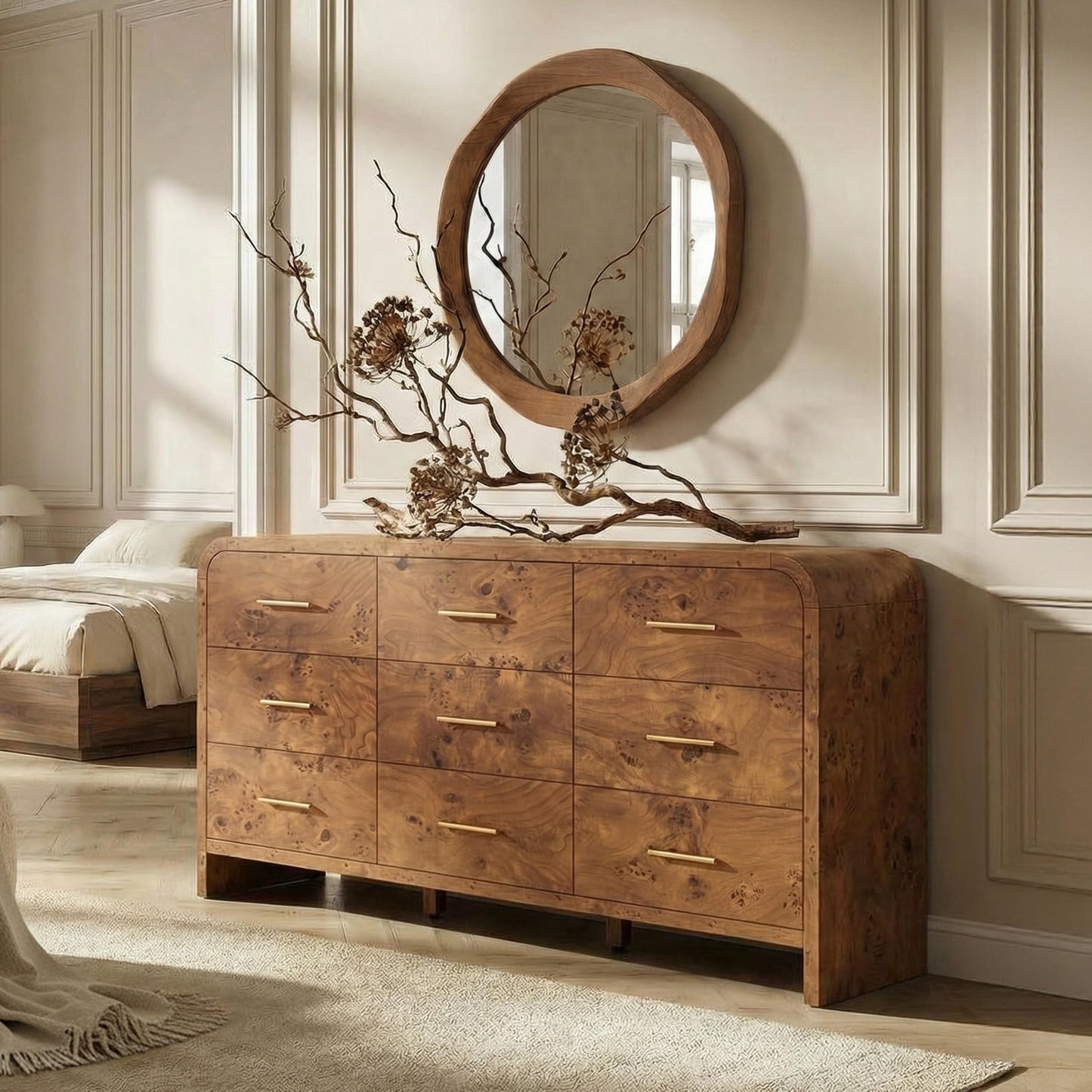 Curved 9-Drawer Dresser