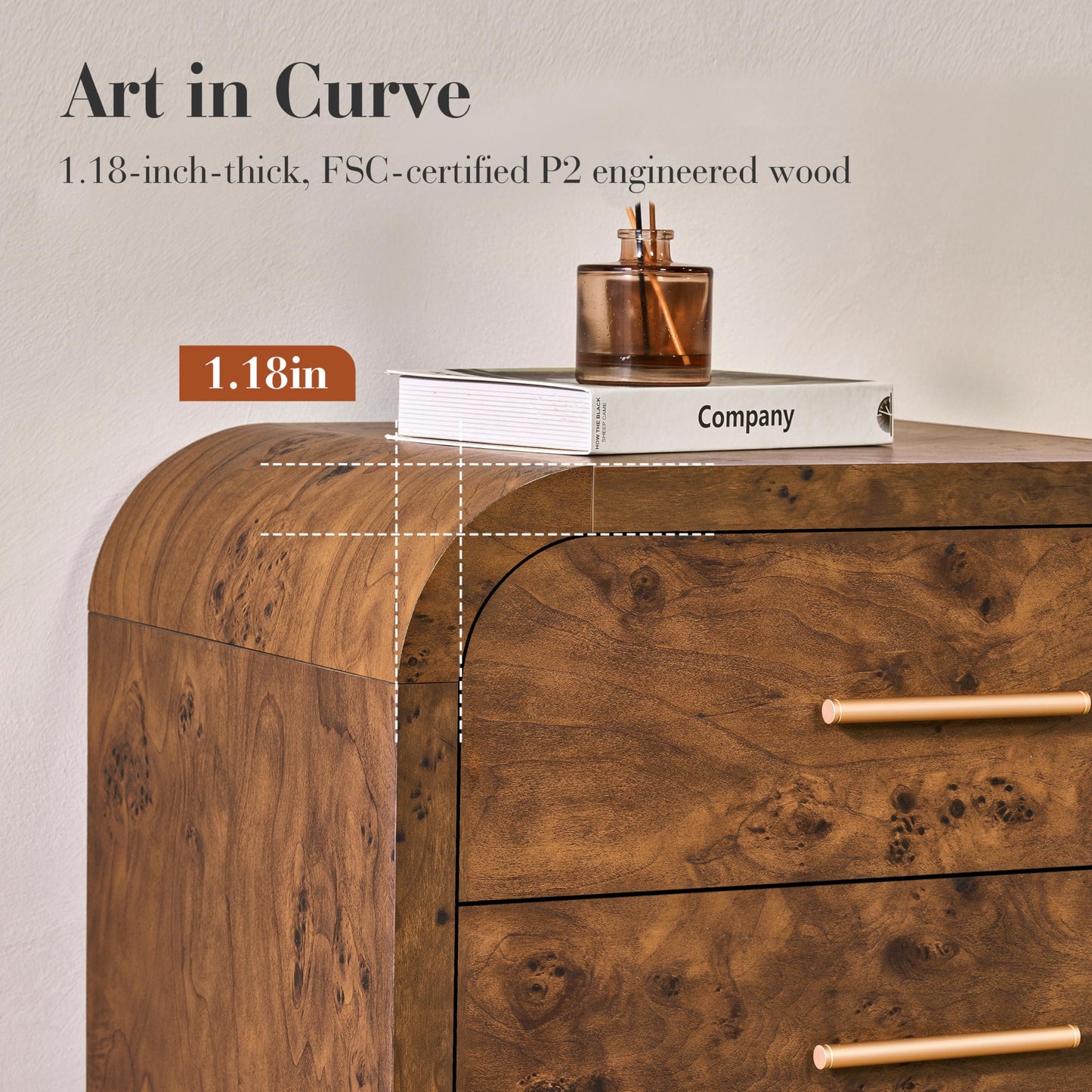 Curved 9-Drawer Dresser