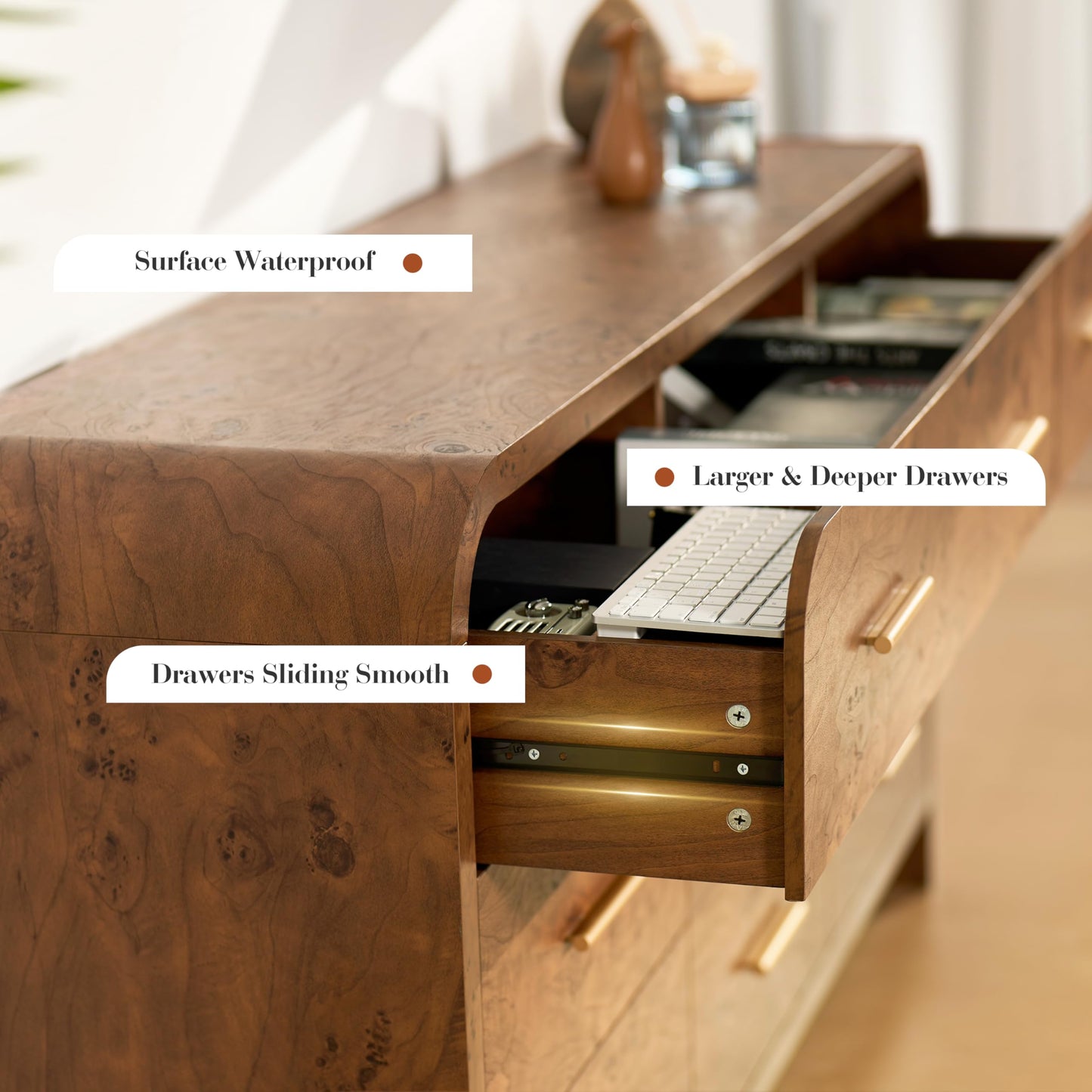 Curved 9-Drawer Dresser