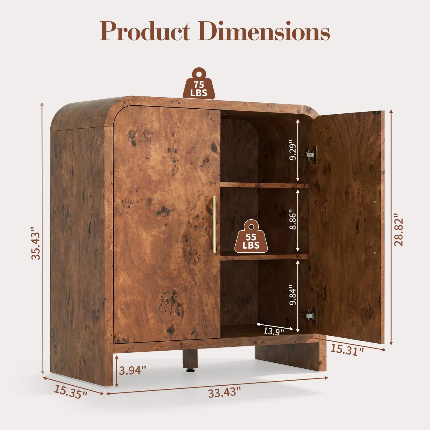 Curved 2-Door Cabinet