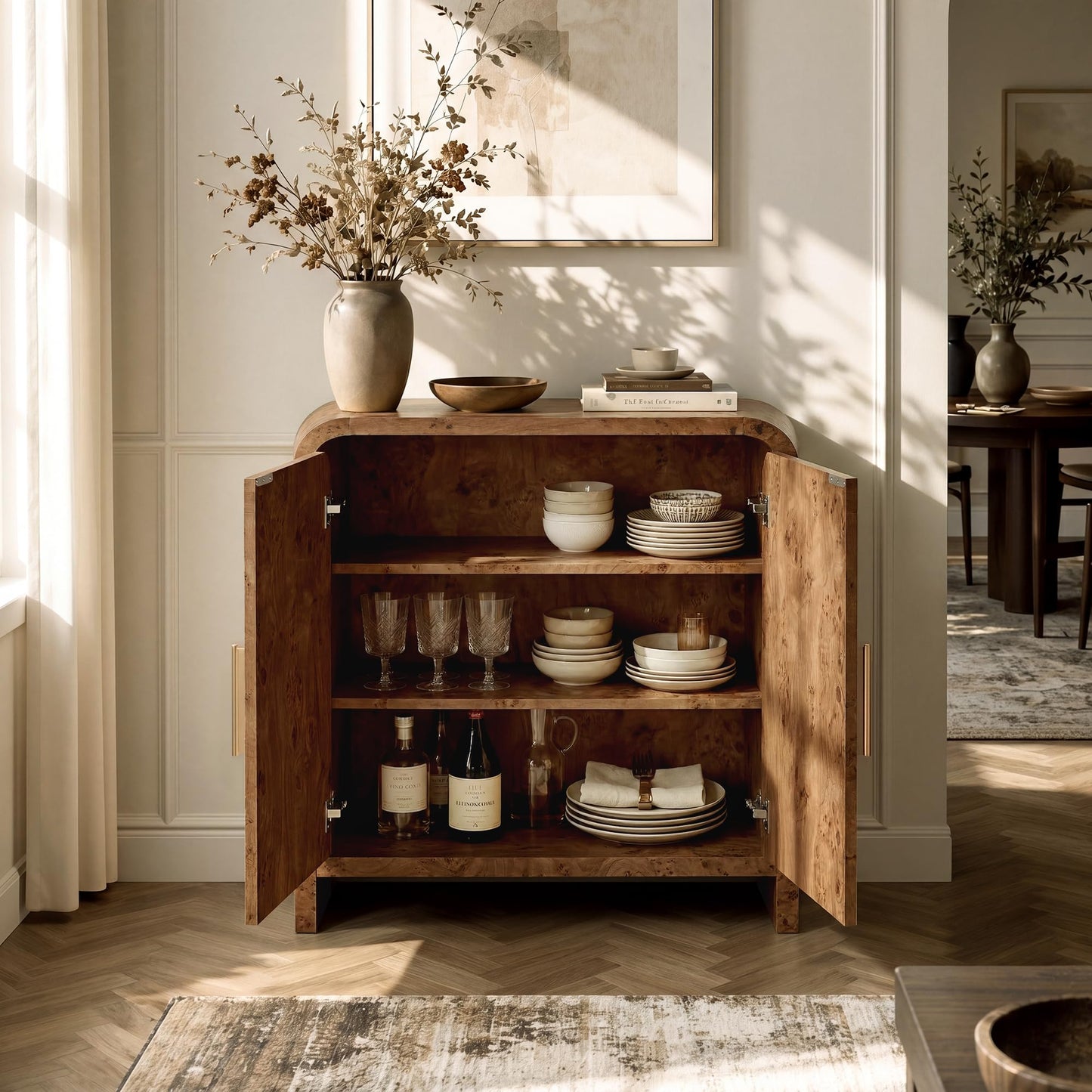 Curved 2-Door Cabinet