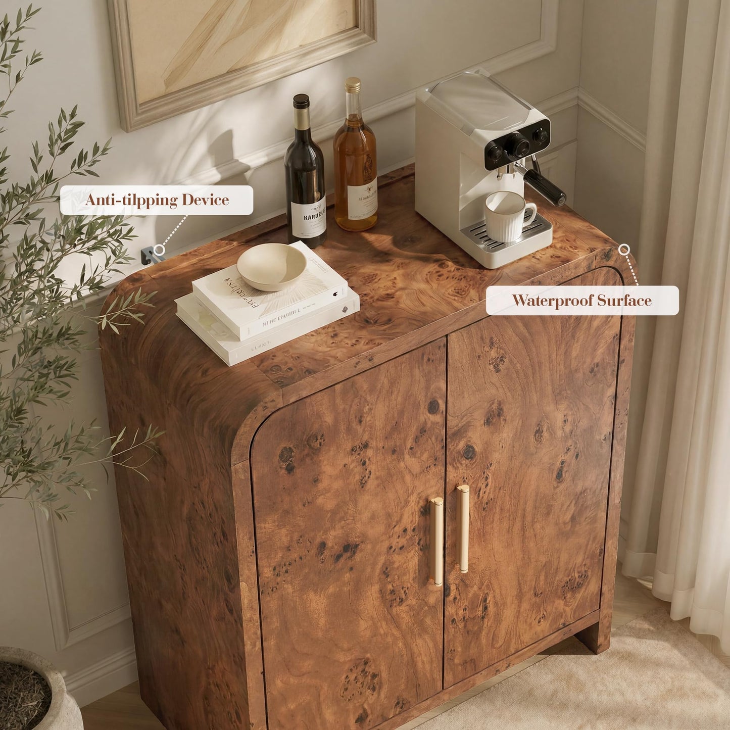 Curved 2-Door Cabinet