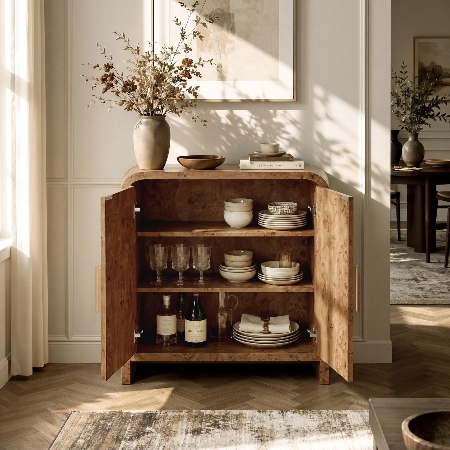 Curved 2-Door Cabinet