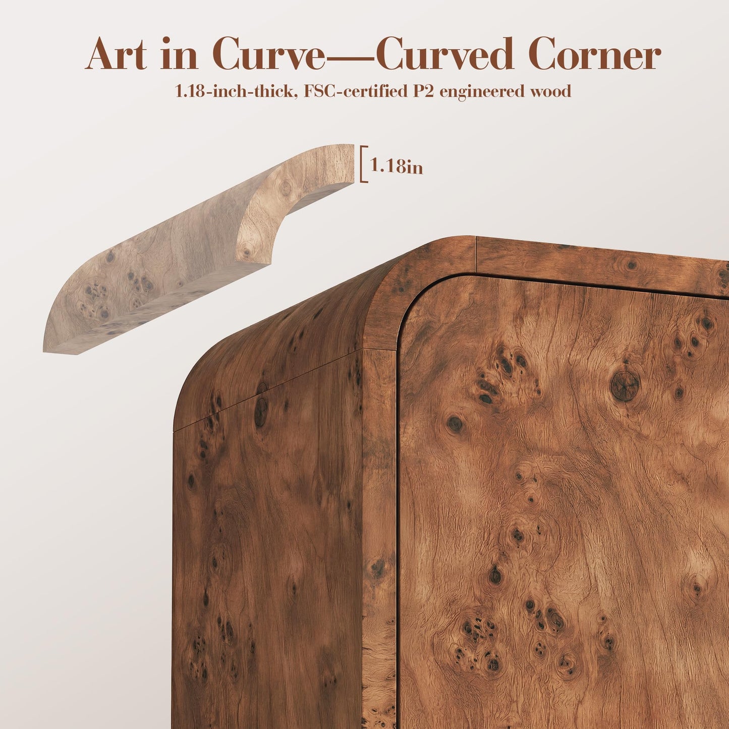 Curved 2-Door Cabinet