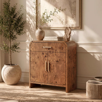 Curved 2-Door & Drawer Cabinet