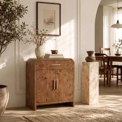 Curved 2-Door & Drawer Cabinet