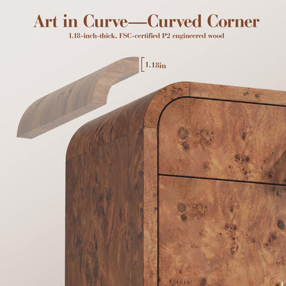 Curved 2-Door & Drawer Cabinet