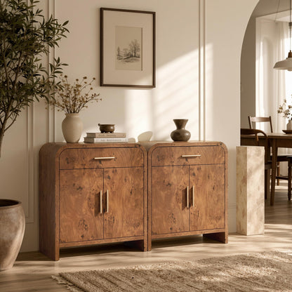 Curved 2-Door & Drawer Cabinet