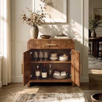 Curved 2-Door & Drawer Cabinet