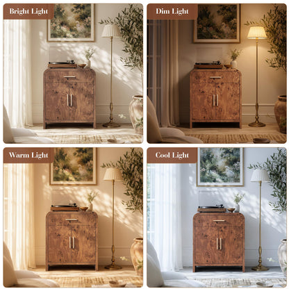 Curved 2-Door & Drawer Cabinet