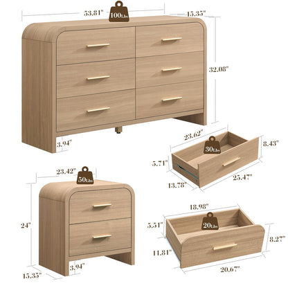 Curved 6 + 2 Drawer Set