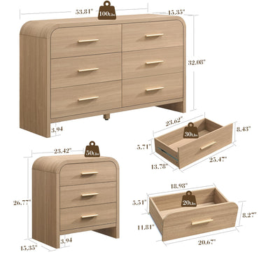 Curved 6 + 3 Drawer Set
