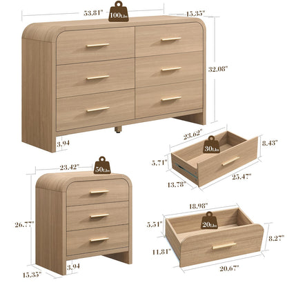 Curved 6 + 3 Drawer Set