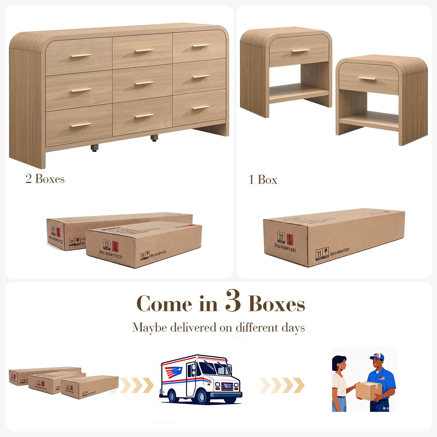 Curved 9 + 1 Drawer Set