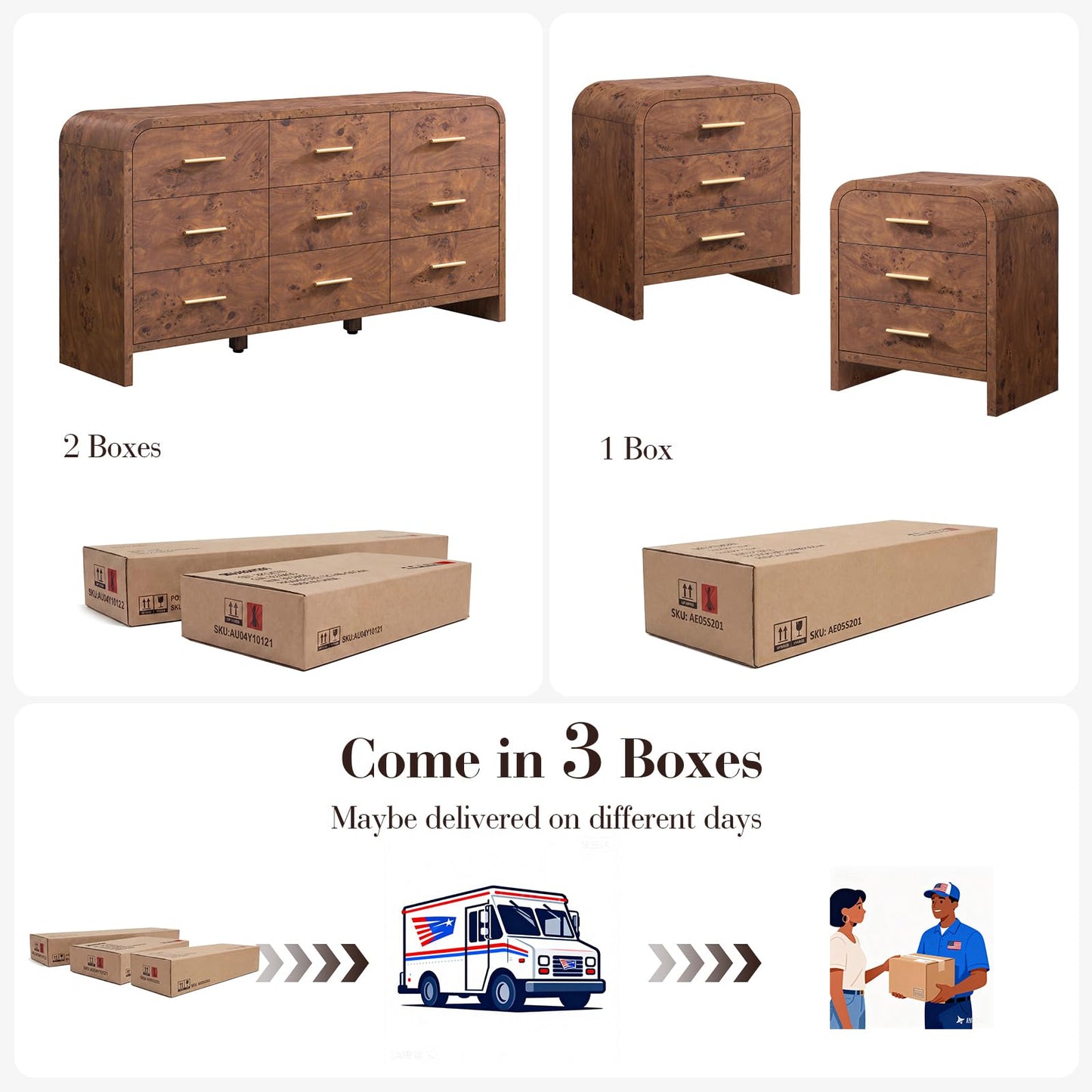Curved 9 + 2 Drawer Set