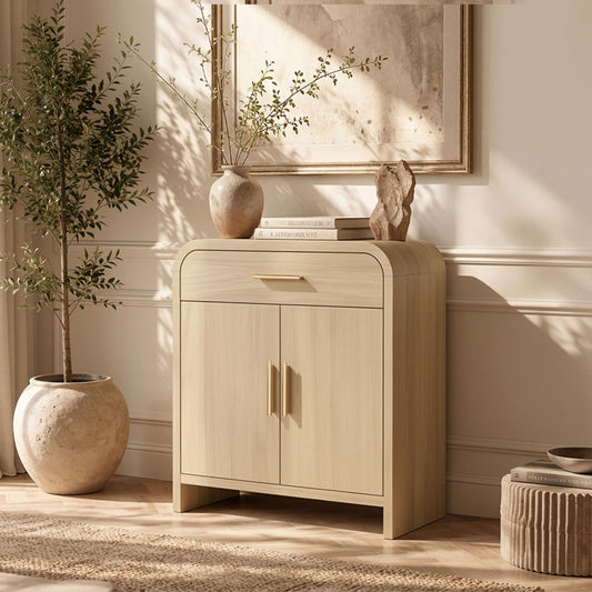 Curved 2-Door & Drawer Cabinet