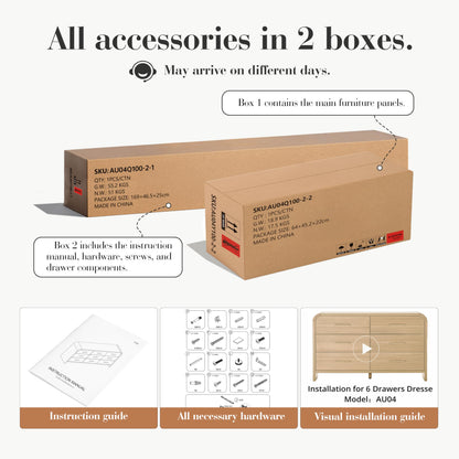 【Halloween Pre-Sale】Curved 6-Drawer Dresser