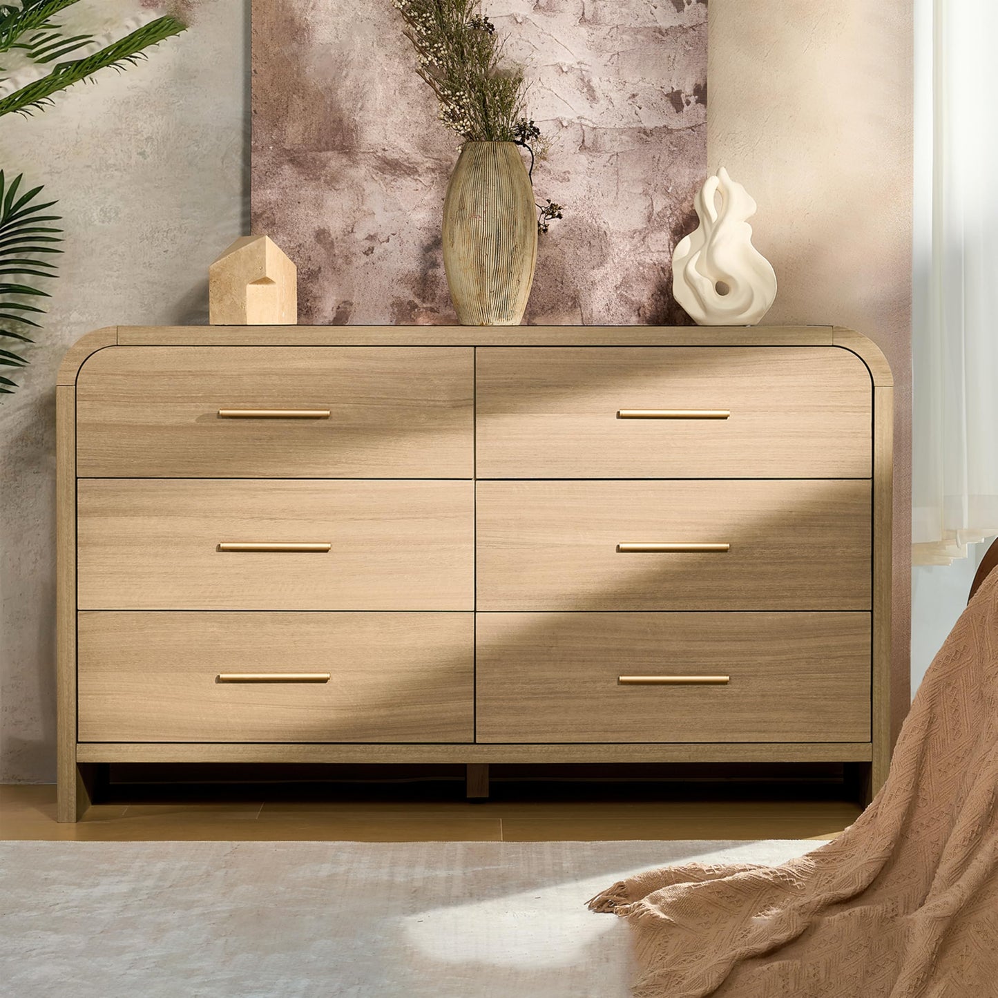 【Halloween Pre-Sale】Curved 6-Drawer Dresser