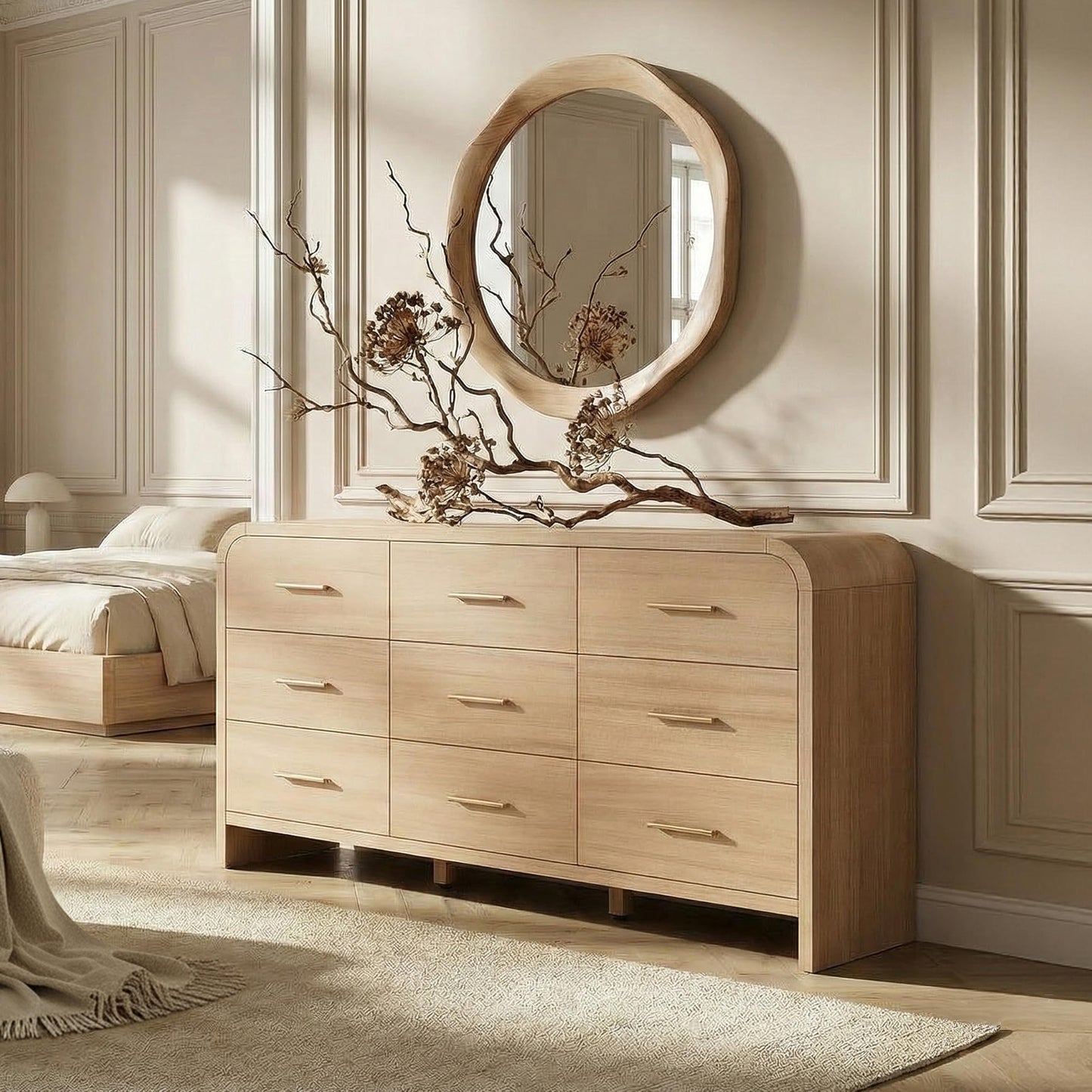 Curved 9-Drawer Dresser