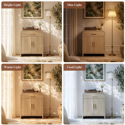Curved 2-Door & Drawer Cabinet
