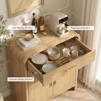 Curved 2-Door & Drawer Cabinet