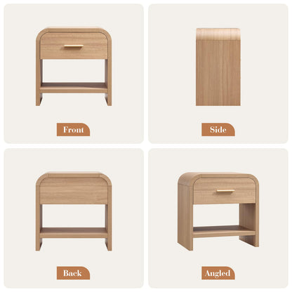 Curved 1-Drawer Nightstand